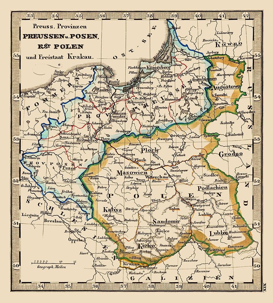 Eastern Europe Prussia Poland - Stieler 1852 art print by Stieler for $57.95 CAD
