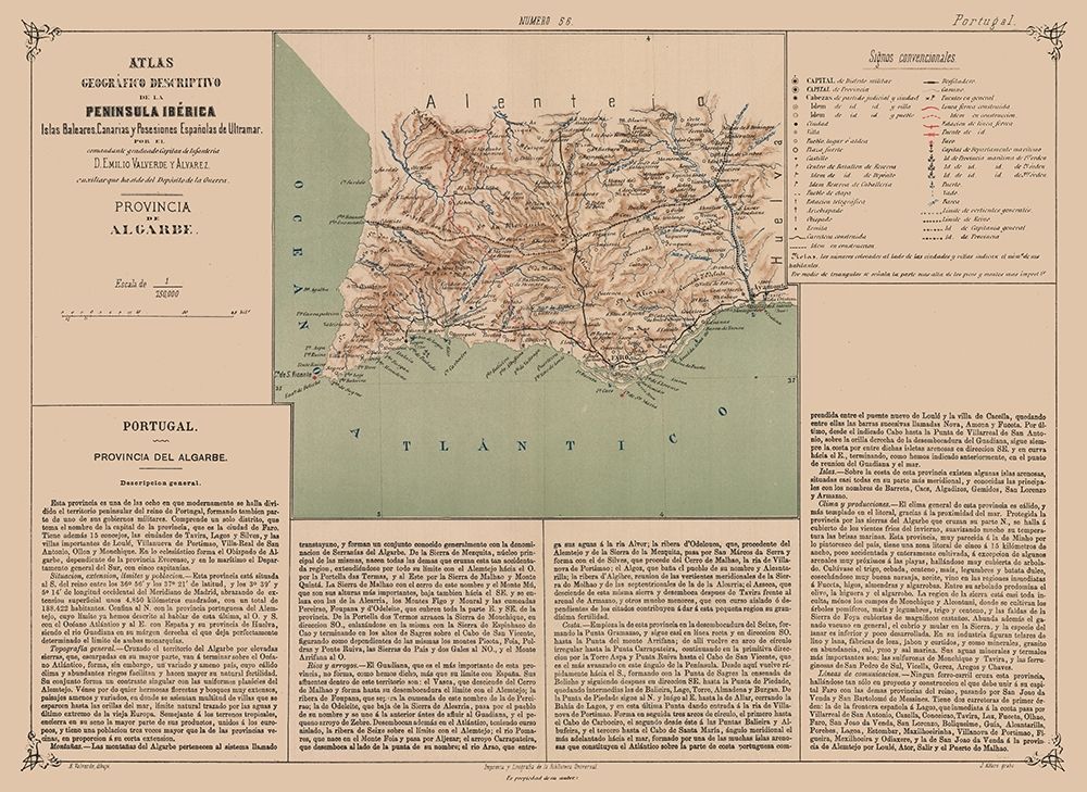Europe Algarve Province Portugal - Valverde 1880 art print by Valverde for $57.95 CAD