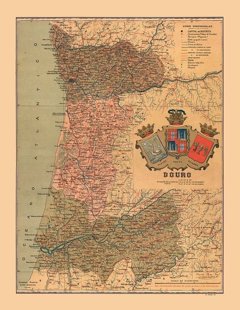 Europe Portugal Douro - Martine 1904 art print by Martine for $57.95 CAD