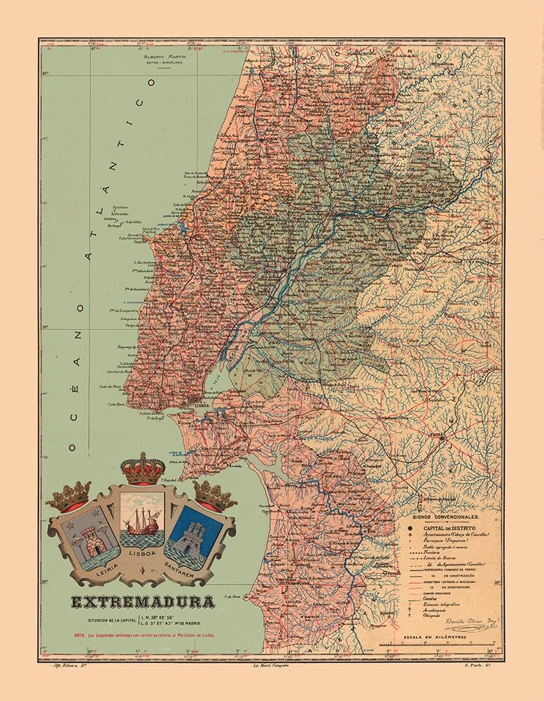 Europe Portugal Estremadura - Martine 1904 art print by Martine for $57.95 CAD