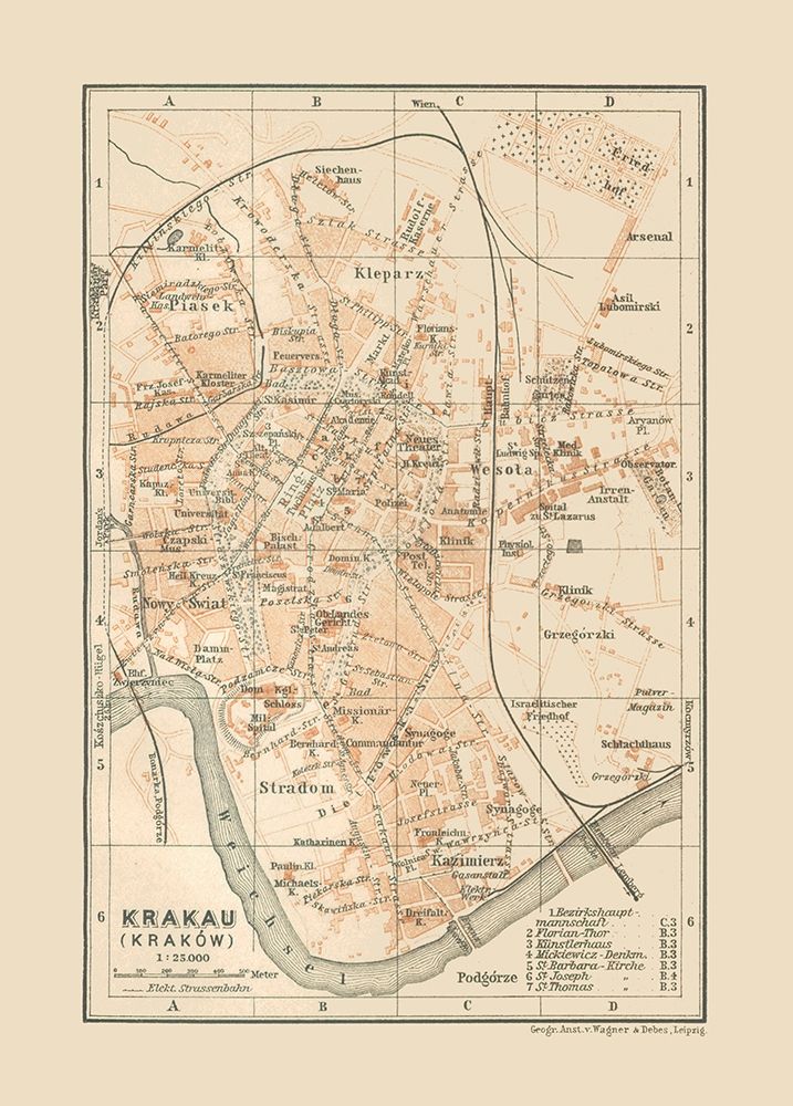 Europe Krakow Poland - Baedeker 1910 art print by Baedeker for $57.95 CAD
