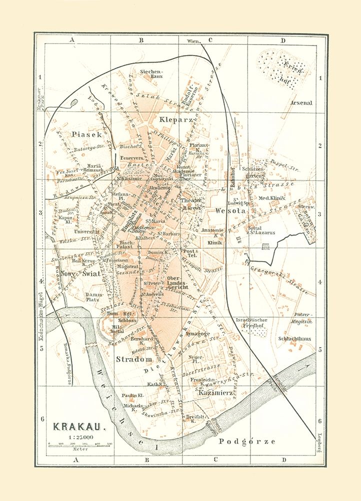 Europe Krakow Poland - Baedeker 1896 art print by Baedeker for $57.95 CAD