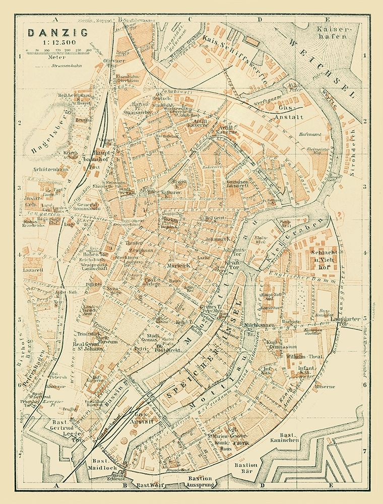 Europe Danzig Gdansk Poland - Baedeker 1914 art print by Baedeker for $57.95 CAD