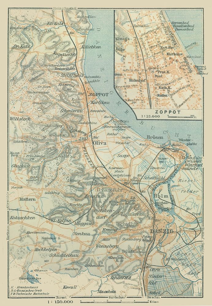 Europe Sopot Poland - Baedeker 1914 art print by Baedeker for $57.95 CAD