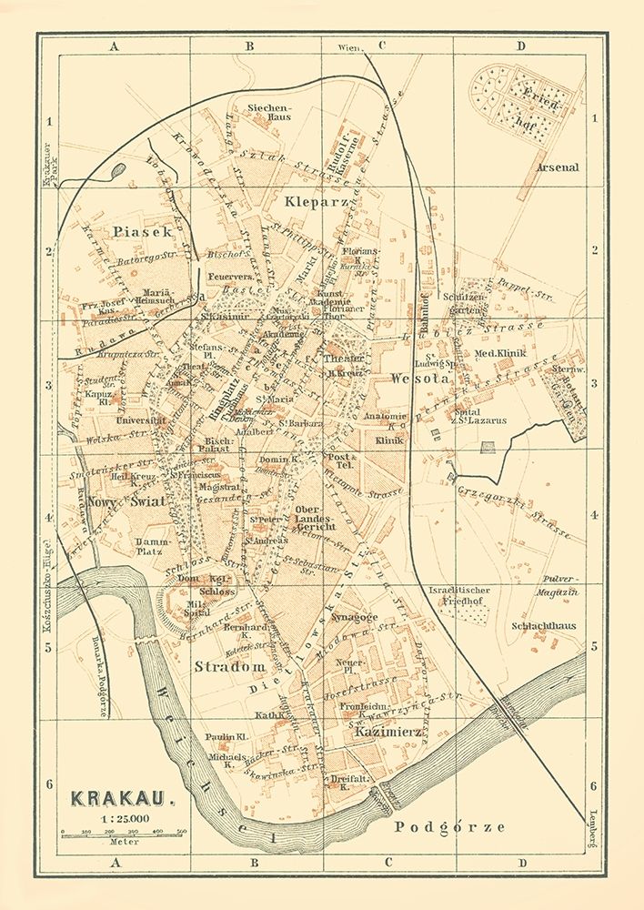 Europe Krakow Poland - Baedeker 1896 art print by Baedeker for $57.95 CAD
