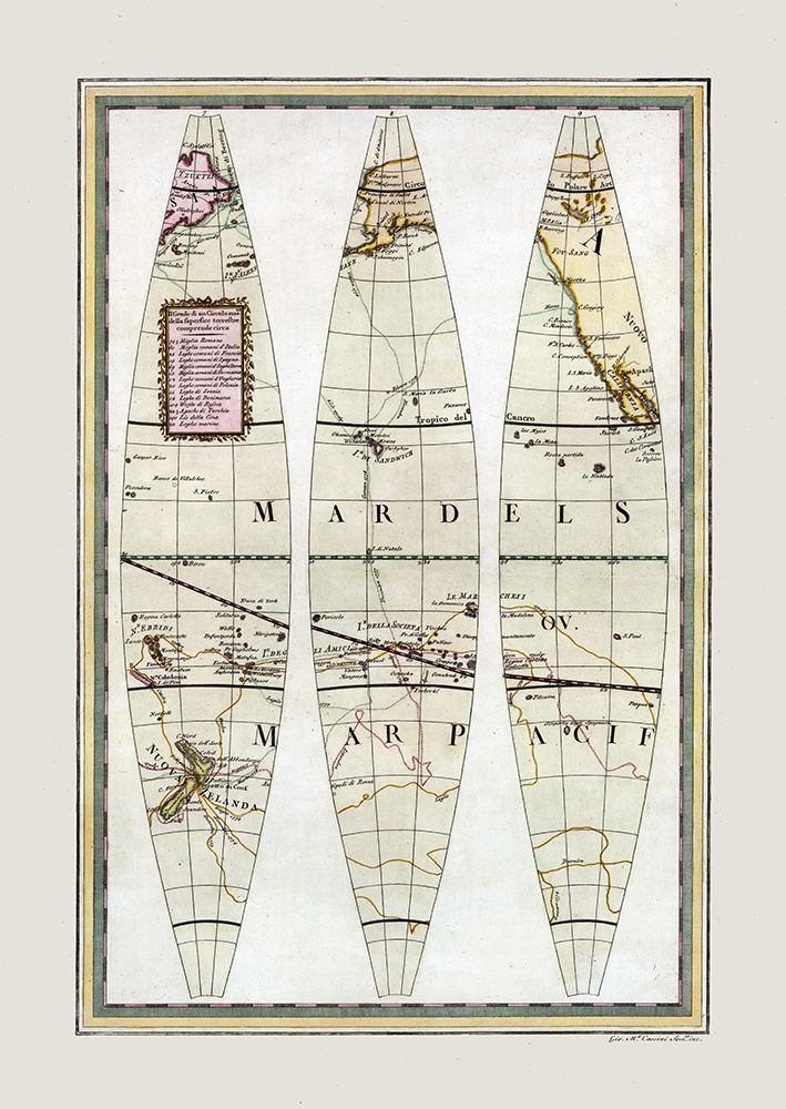 Pacific Ocean - Cassini 1790 art print by Cassini for $57.95 CAD