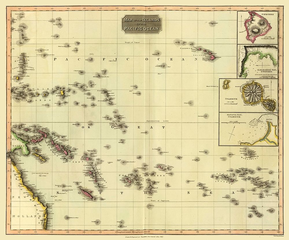 Pacific Ocean Islands - Thomson 1817 art print by Thomson for $57.95 CAD