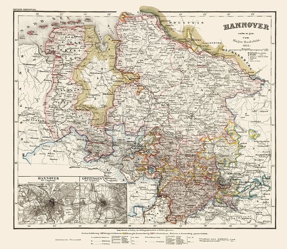 Hannover Province Germany - Radefeld 1851 art print by Radefeld for $57.95 CAD