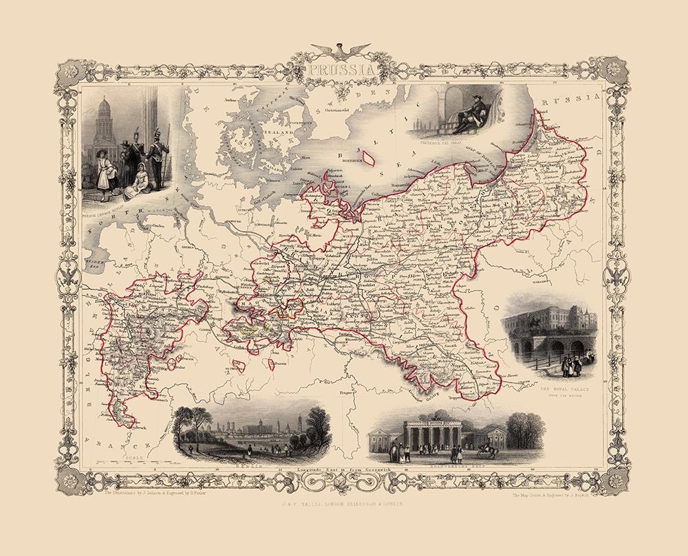 Prussia Germany - Tallis 1851 art print by Tallis for $57.95 CAD