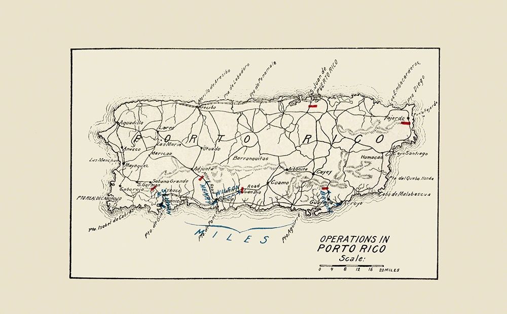 Puerto Rico Operations  - Spanish-American War art print by Unknown for $57.95 CAD