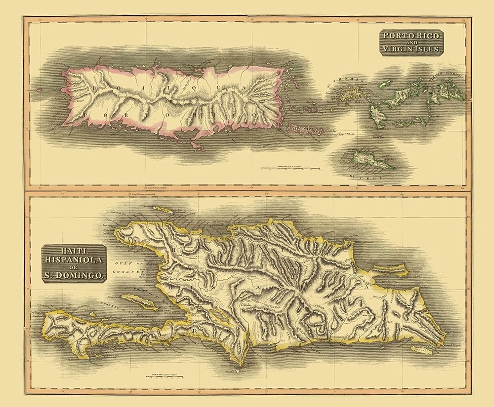 Hispaniola Virgin Islands Puerto Rico art print by Thomson for $57.95 CAD