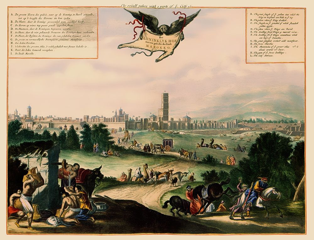 Mediterranean Rabat Palace Morocco Picture - 1670 art print by Unknown for $57.95 CAD