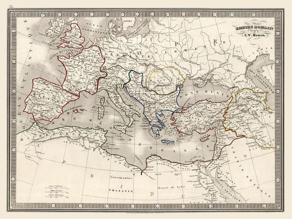 Europe Roman Empire - Monin 1839 art print by Monin for $57.95 CAD