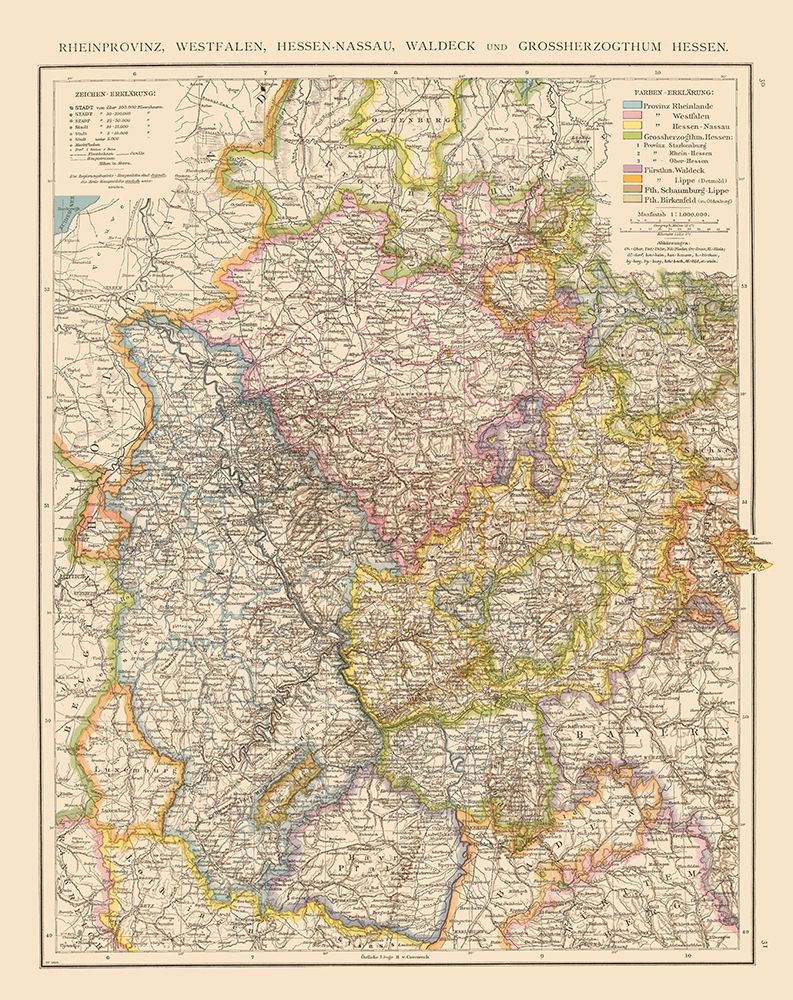 Rheinprovinz Westfalen Hessen Nassau Germany art print by Andree for $57.95 CAD