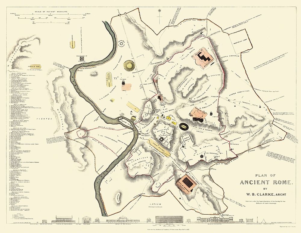 Ancient Rome Italy - Clarke 1830 art print by Clarke for $57.95 CAD