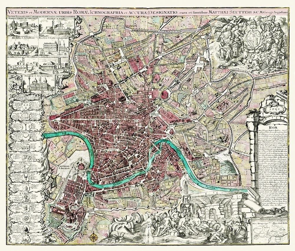 Rome Italy Panoramic - 1745 art print by Unknown for $57.95 CAD