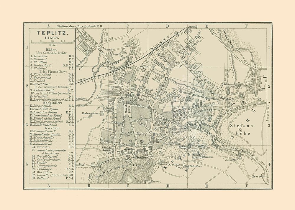 Teplitz Germany - Baedeker 1896 art print by Baedeker for $57.95 CAD