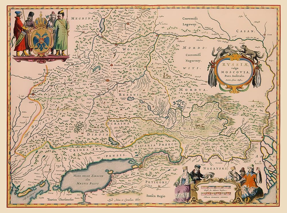 Southern Russia - Blaeu 1638 art print by Blaeu for $57.95 CAD