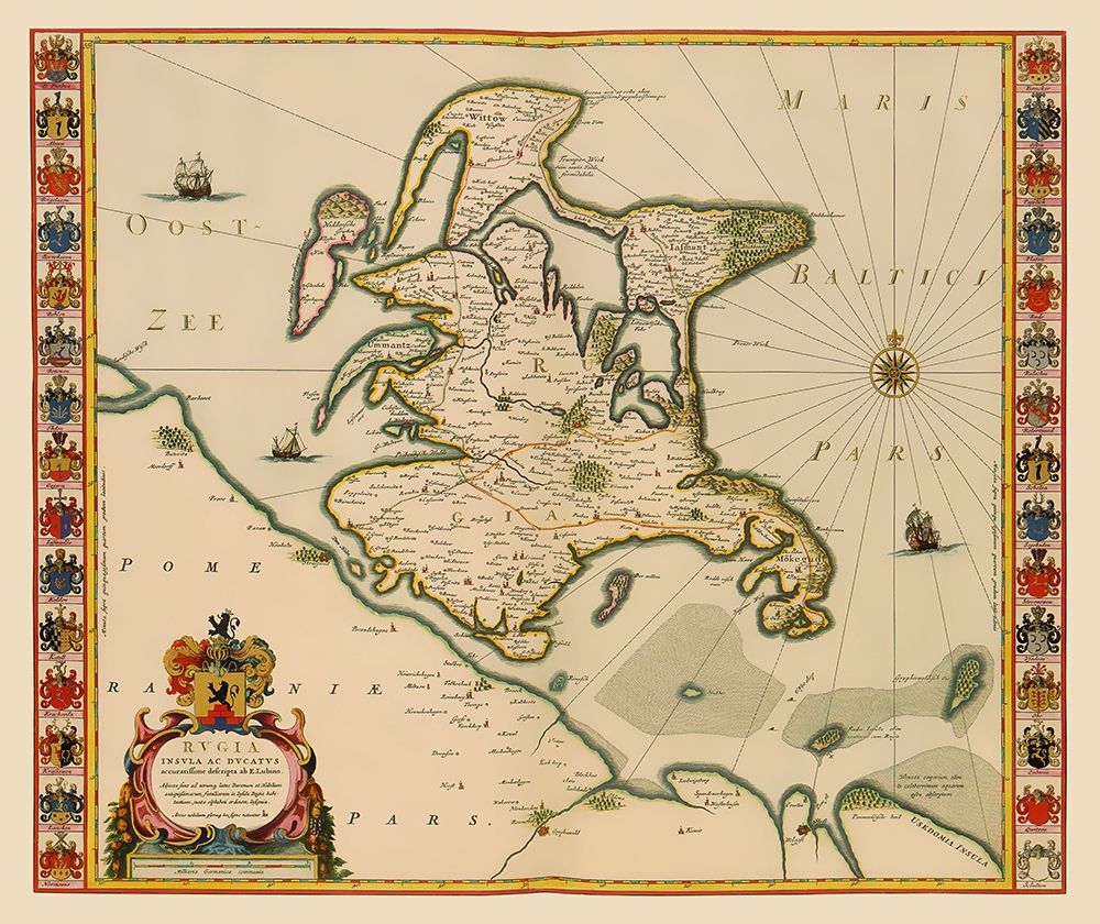 Rugia Island Germany - Blaeu 1631 art print by Blaeu for $57.95 CAD