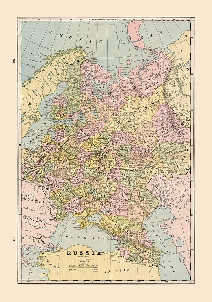 Russia - Cram 1888 art print by Cram for $57.95 CAD