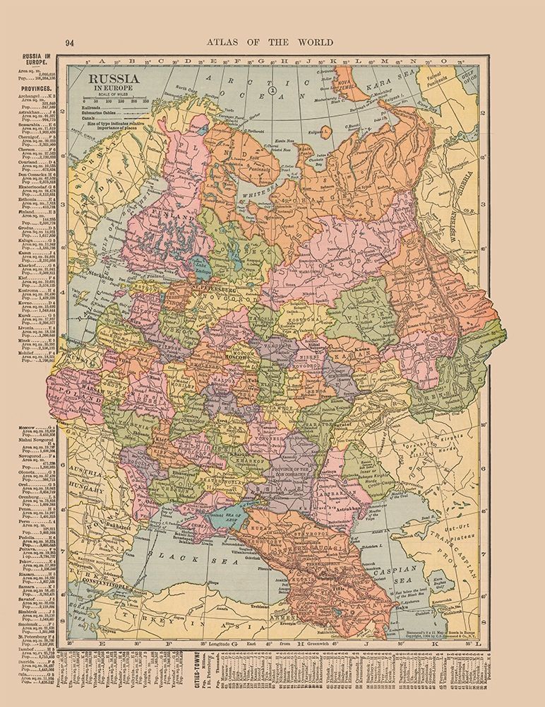 Russia - Hammond 1910 art print by Hammond for $57.95 CAD