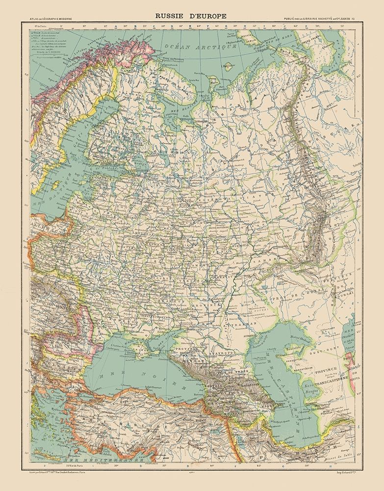 Europe Russia - Schrader 1908 art print by Schrader for $57.95 CAD