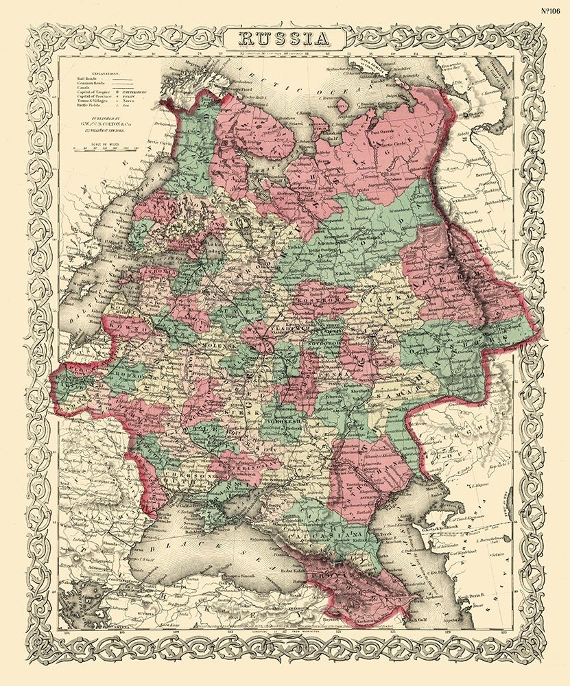 Russia - Colton 1869 art print by Colton for $57.95 CAD