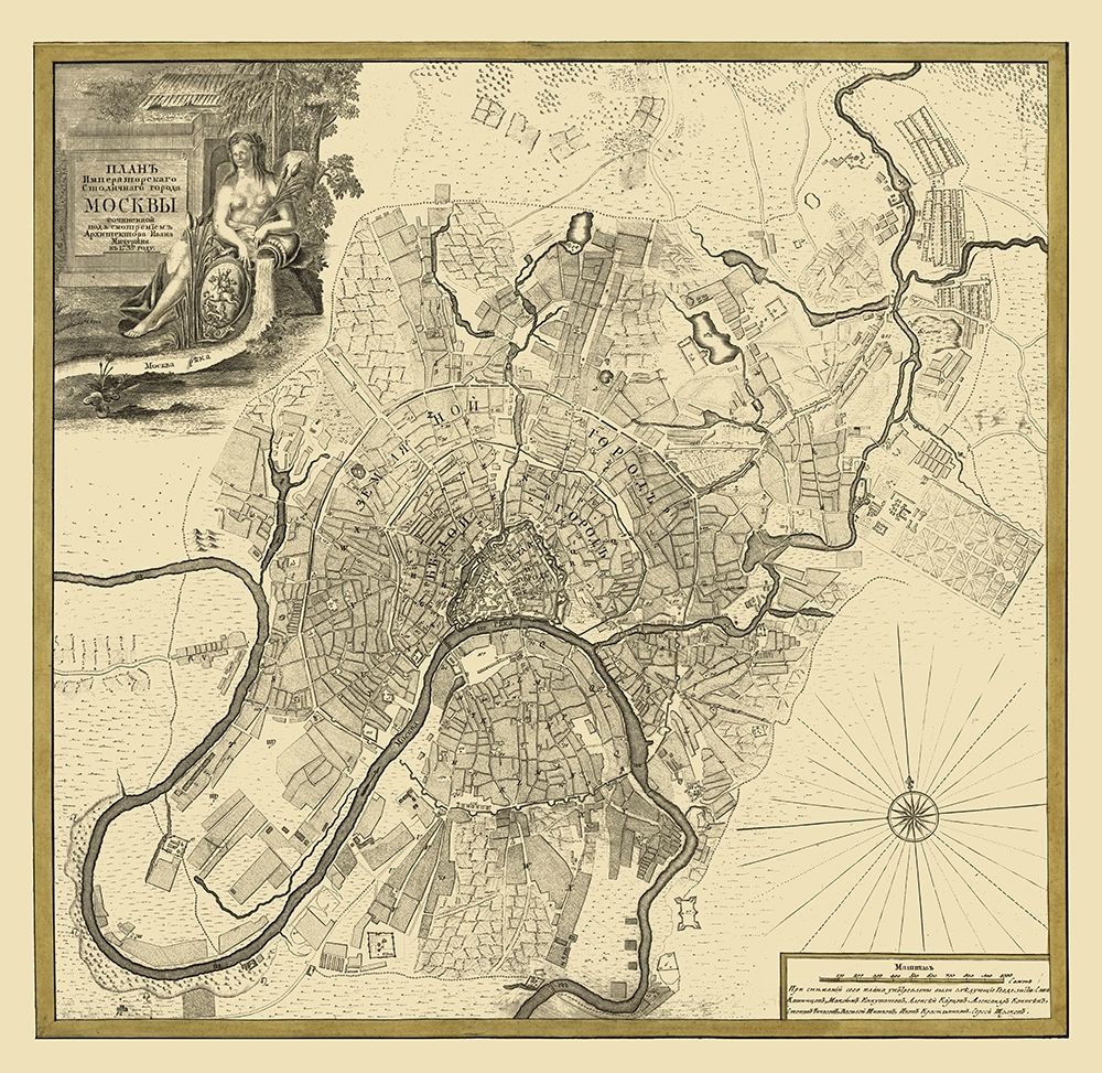 Moscow Russia Plan Europe - Michurin 1739 art print by Michurin for $57.95 CAD