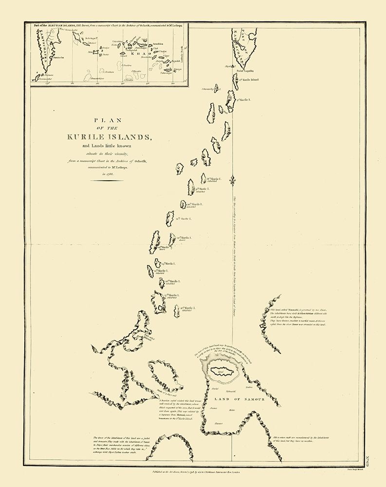 Asia Kurile Islands Russia - Lesseps 1788 art print by Lesseps for $57.95 CAD