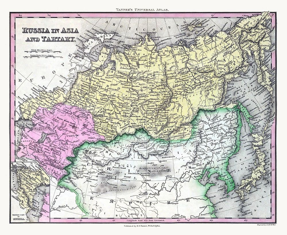 Asia Tartary Russia - Tanner 1835 art print by Tanner for $57.95 CAD