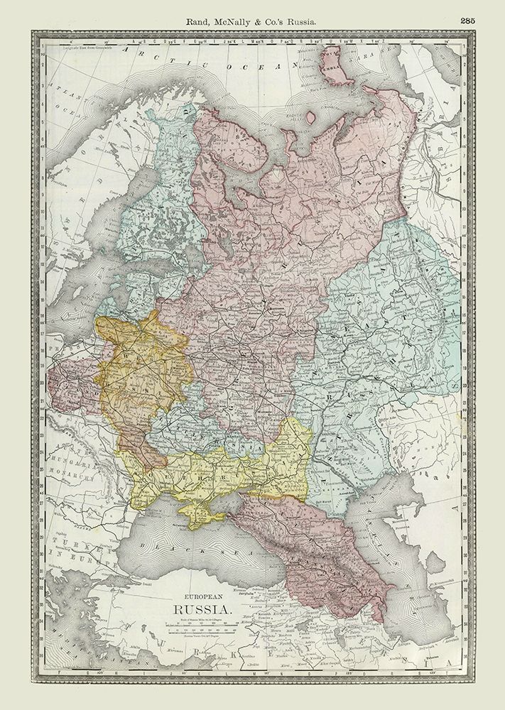 European Russia - Rand McNally 1889 art print by Rand McNally for $57.95 CAD