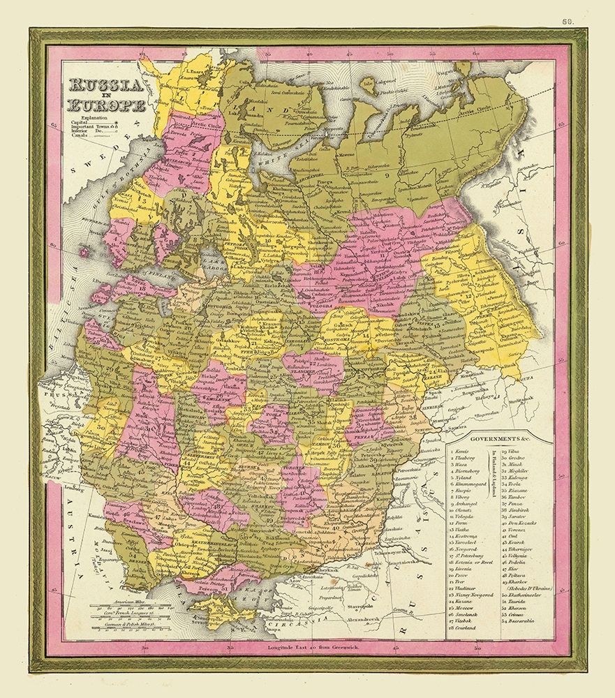 Europe Russia - Mitchell 1846 art print by Mitchell for $57.95 CAD
