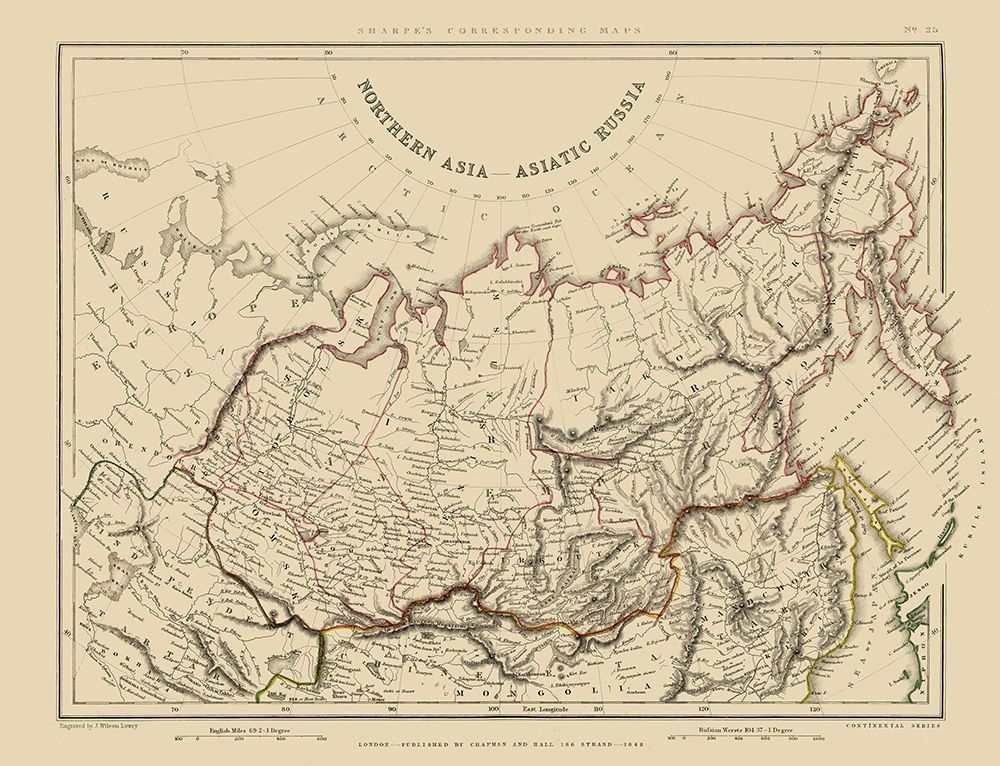 Asiatic Russia Northern Asia - Sharpe 1848 art print by Sharpe for $57.95 CAD