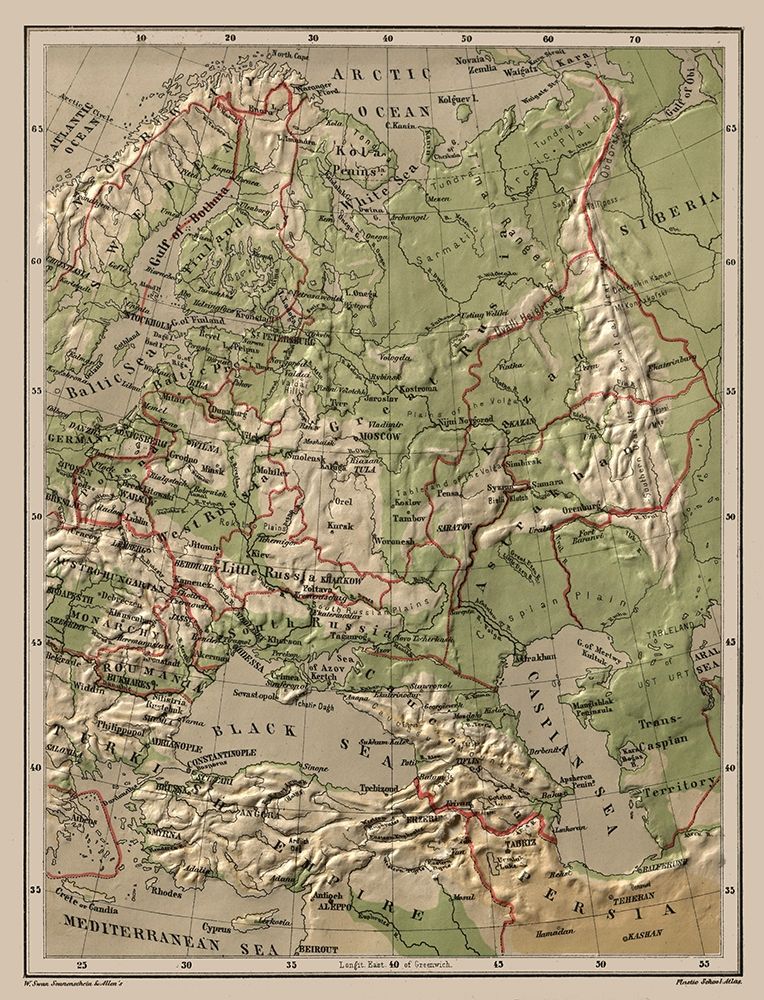 Eastern Europe Relief Russia - Swan 1880 art print by Swan for $57.95 CAD