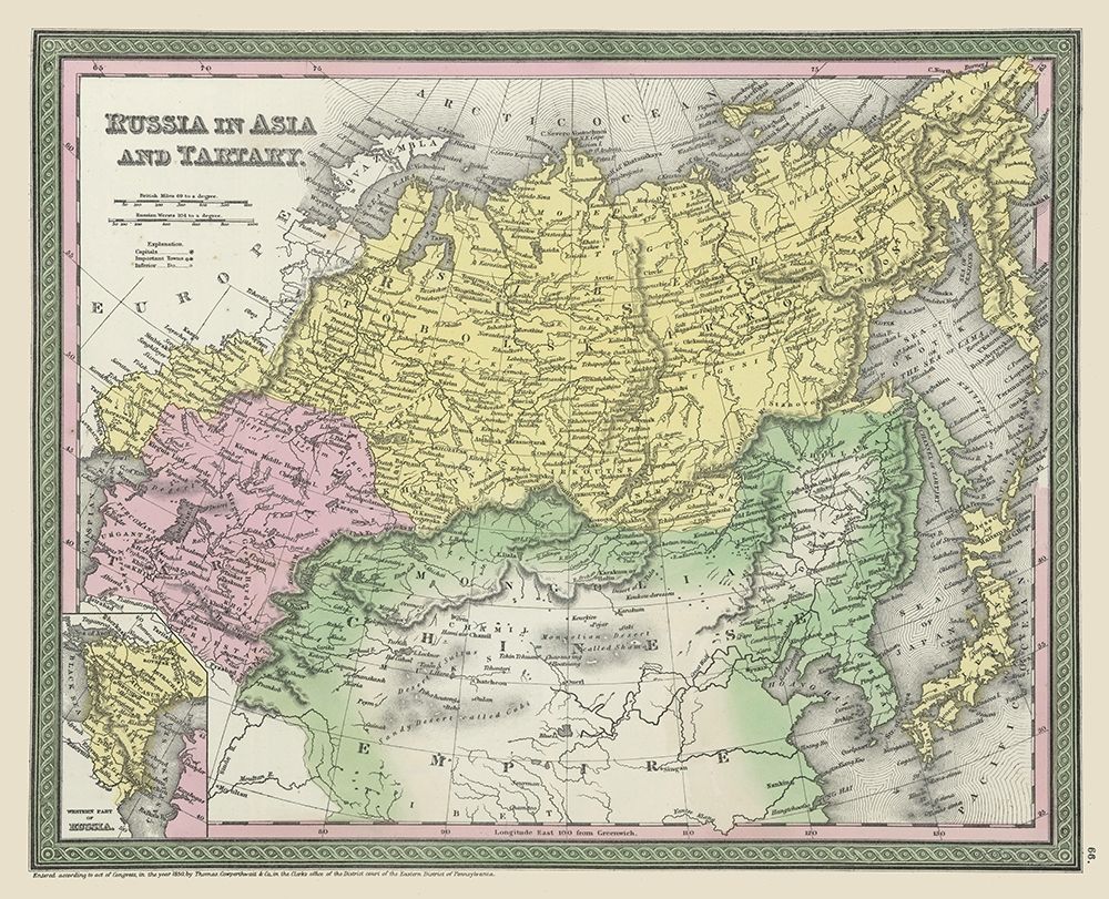 Asia Tartary Russia Mongolia - Thomas 1850 art print by Thomas for $57.95 CAD