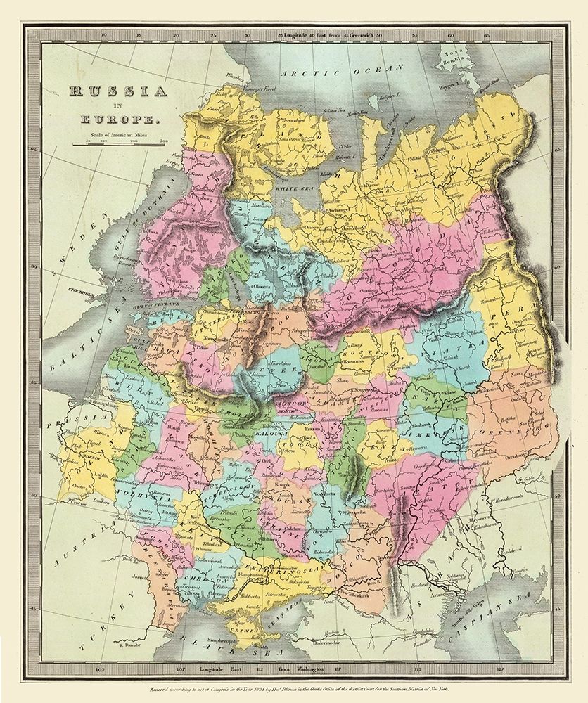 Europe Russia - Illman 1834 art print by Illman for $57.95 CAD