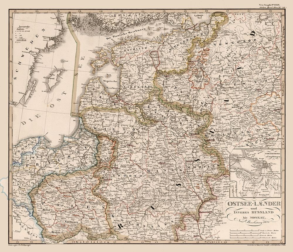 Western Russia - Stieler 1834 art print by Stieler for $57.95 CAD