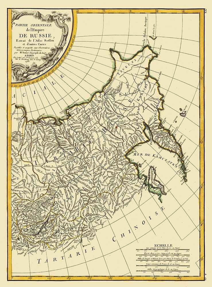Eastern Russian Empire Russia - Bonne 1785 art print by Bonne for $57.95 CAD