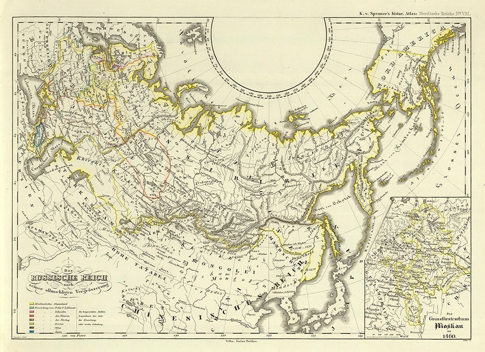 Russian Empire Asia Expansion Russia - Perthes art print by Perthes for $57.95 CAD