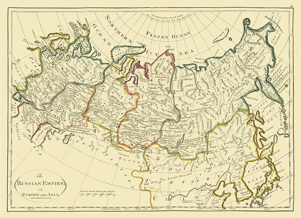 Russian Empire Asia Europe Russia - Carey 1796 art print by Carey for $57.95 CAD