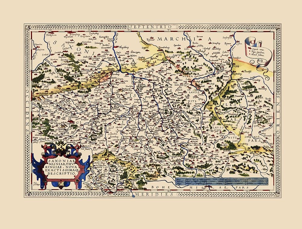 Saxony Germany - Ortelius 1598 art print by Ortelius for $57.95 CAD