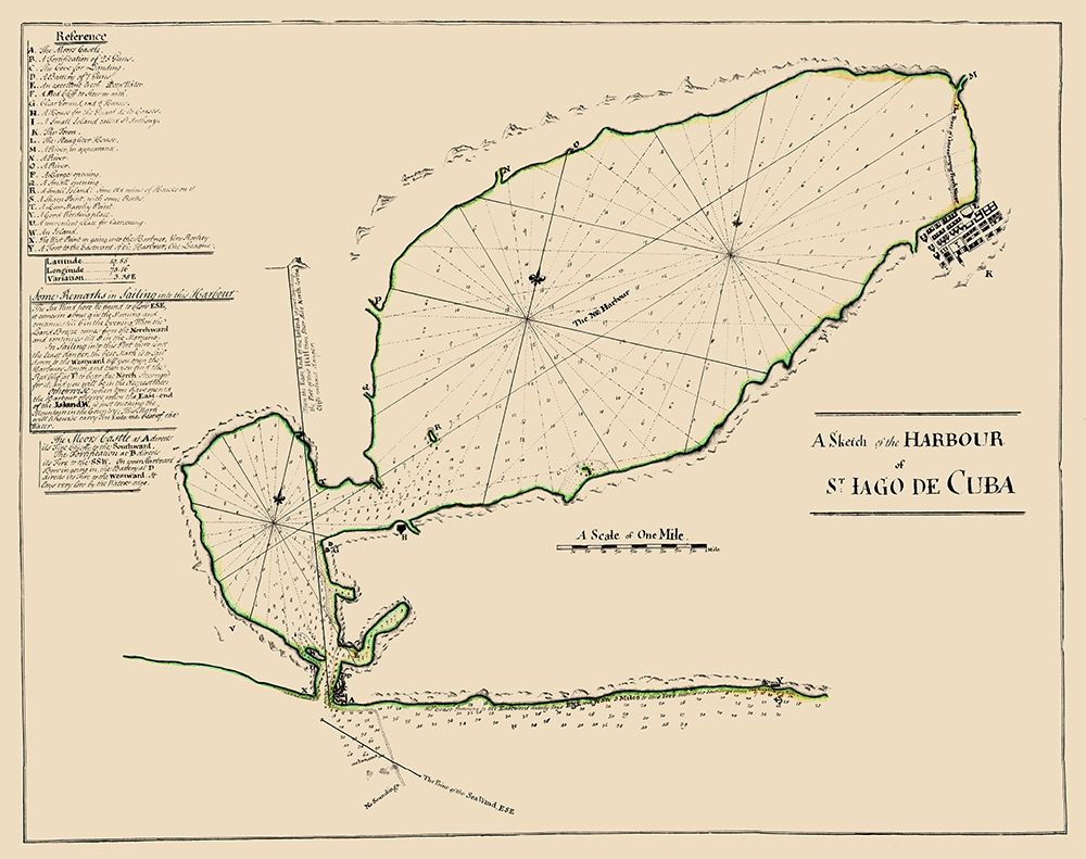 Caribbean Santiago de Cuba - 1765 art print by Unknown for $57.95 CAD