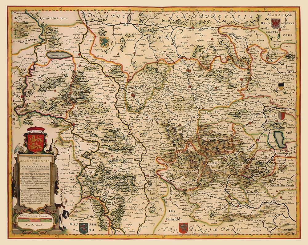 Lower Saxony Germany - Blaeu 1688 art print by Blaeu for $57.95 CAD