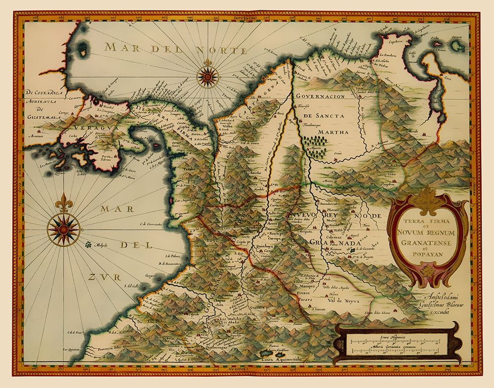 Northwestern South America - Jansson 1630 art print by Jansson for $57.95 CAD