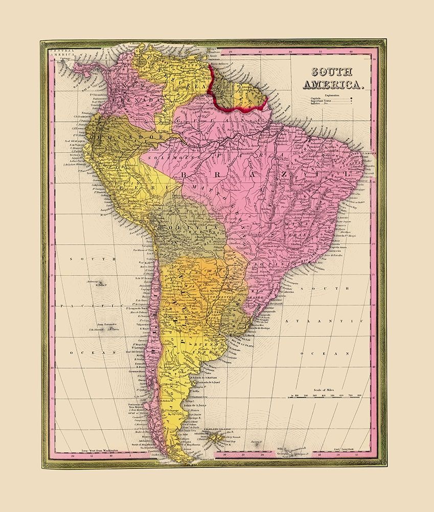 South America - Mitchell 1846 art print by Mitchell for $57.95 CAD