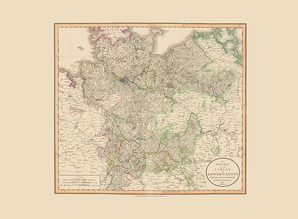 Lower Saxony Germany - Cary 1801 art print by Cary for $57.95 CAD