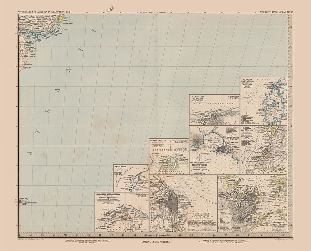 Rio de la Plata Argentina Uruguay South America art print by Stieler for $57.95 CAD