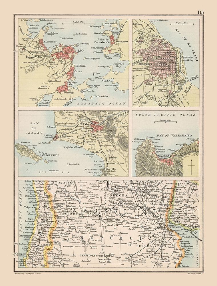 Bays South America - Bartholomew 1892 art print by Bartholomew for $57.95 CAD
