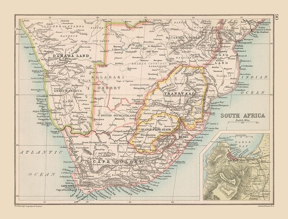South Africa - Bartholomew 1892 art print by Bartholomew for $57.95 CAD