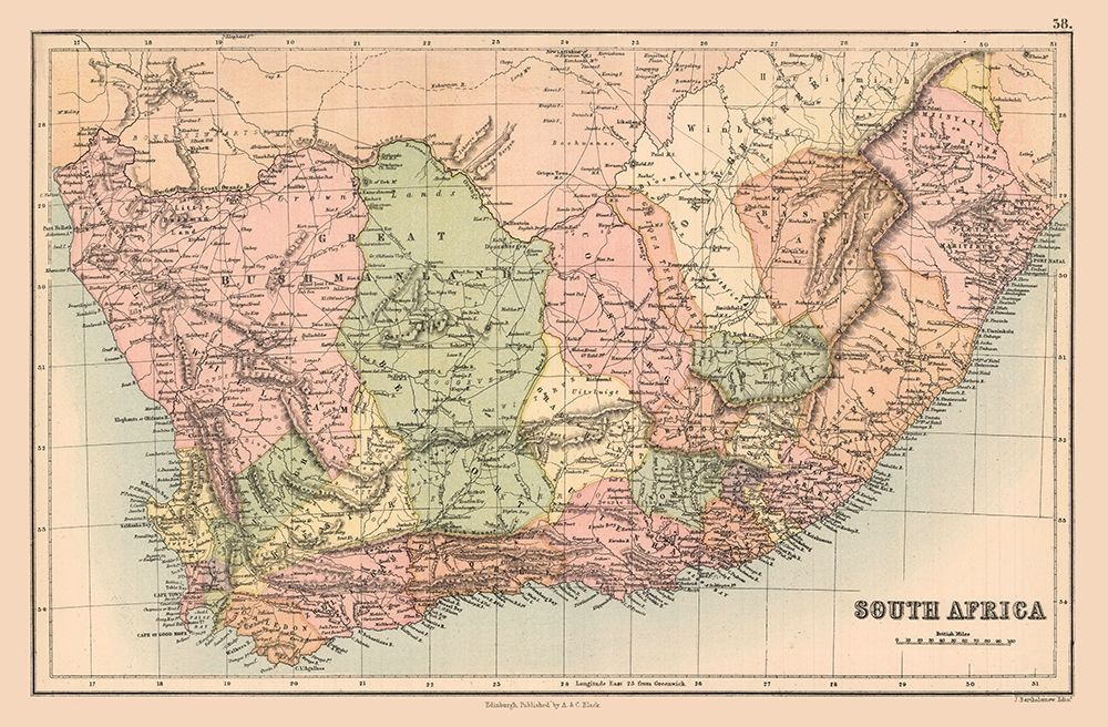South Africa - Black 1867 art print by Black for $57.95 CAD